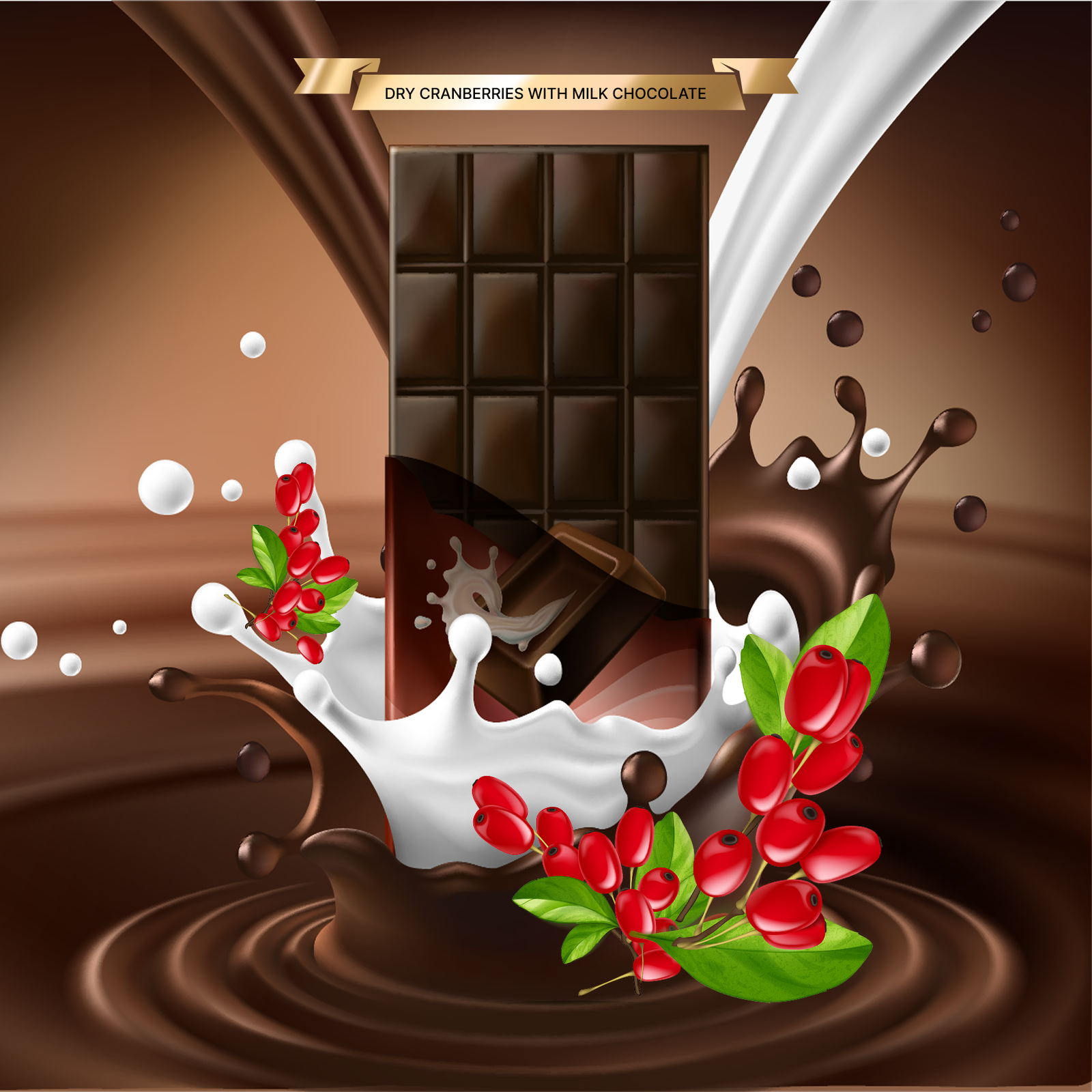 DRY CRANBERRIES WITH MILK CHOCOLATE DRY CRANBERRIES WITH MILK CHOCOLATE - Image 1
