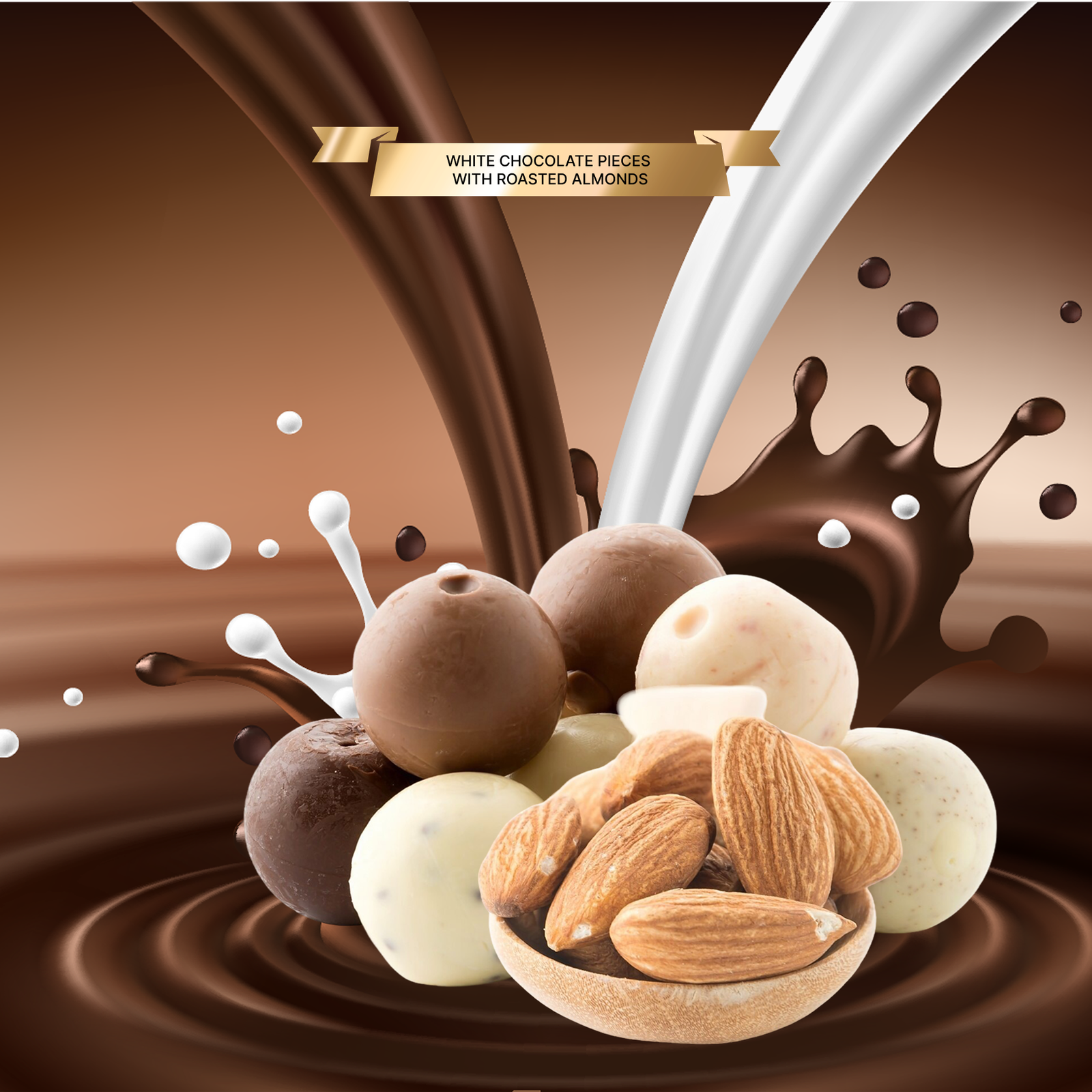 White Chocolate Pieces with Roasted Almonds White Chocolate Pieces with Roasted Almonds - Image 1